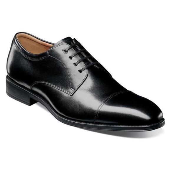 Florsheim Azzio Cap Toe Derby in Black - Picture 1 of 8